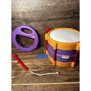 Little Tikes LITTLE RHYTHM MAKER Drum Purple & Yellow And Purple Tambourine Read